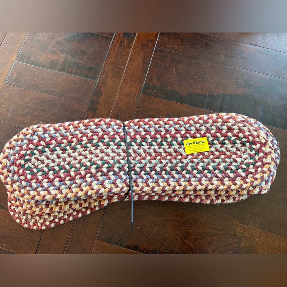 New! Plow & Hearth Blue Ridge Wool Oval Braided Stair Treads- Set of 11